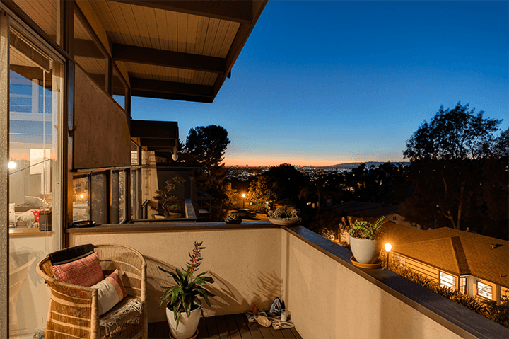 Night view of the city from Mid-century Home in Silver Lake