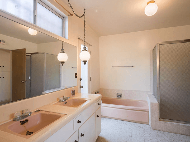 Bathroom, bathtub, and shower corner