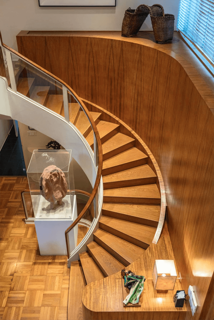 Round wooden staircase 