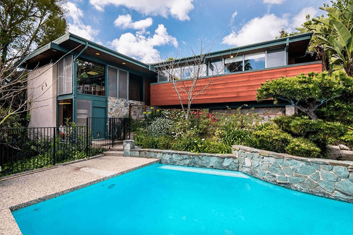 swimming pool of a midcentury time capsule by Smith and Williams
