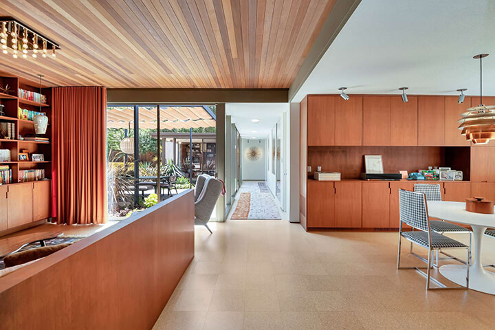 The living room of Robert Skinner Designed midcentury in Beverly Hills