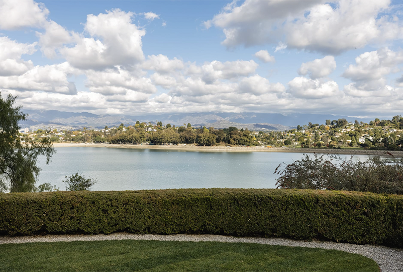 Views of the reservoir and the surrounding hills from the back yard.