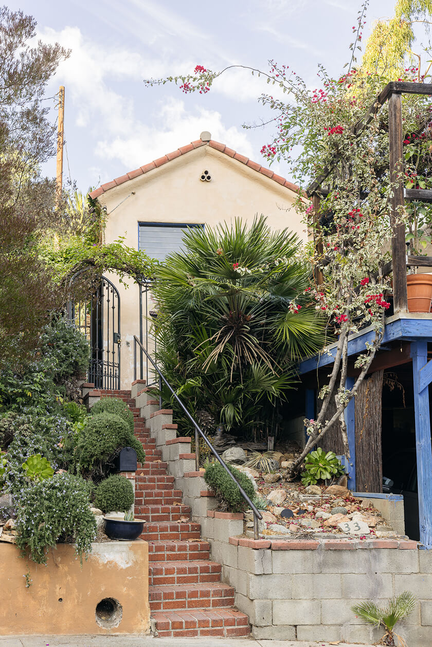 Main entrance with a small garden of Spanish fixer-uppers in Eagle Rock
